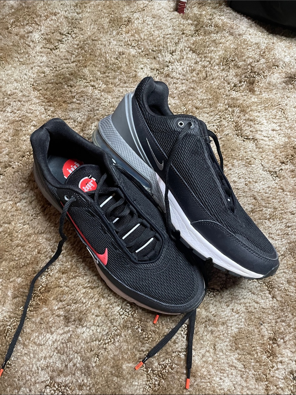 Nike Air Max Pulse Black Smoke Grey Anthracite Bright Crimson Mens Size 9.5